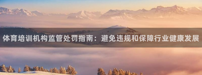 尊龙凯时ag旗舰厅官方网站：体育培训机构监管处罚指南